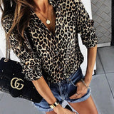 Blusa con estampado de leopardo