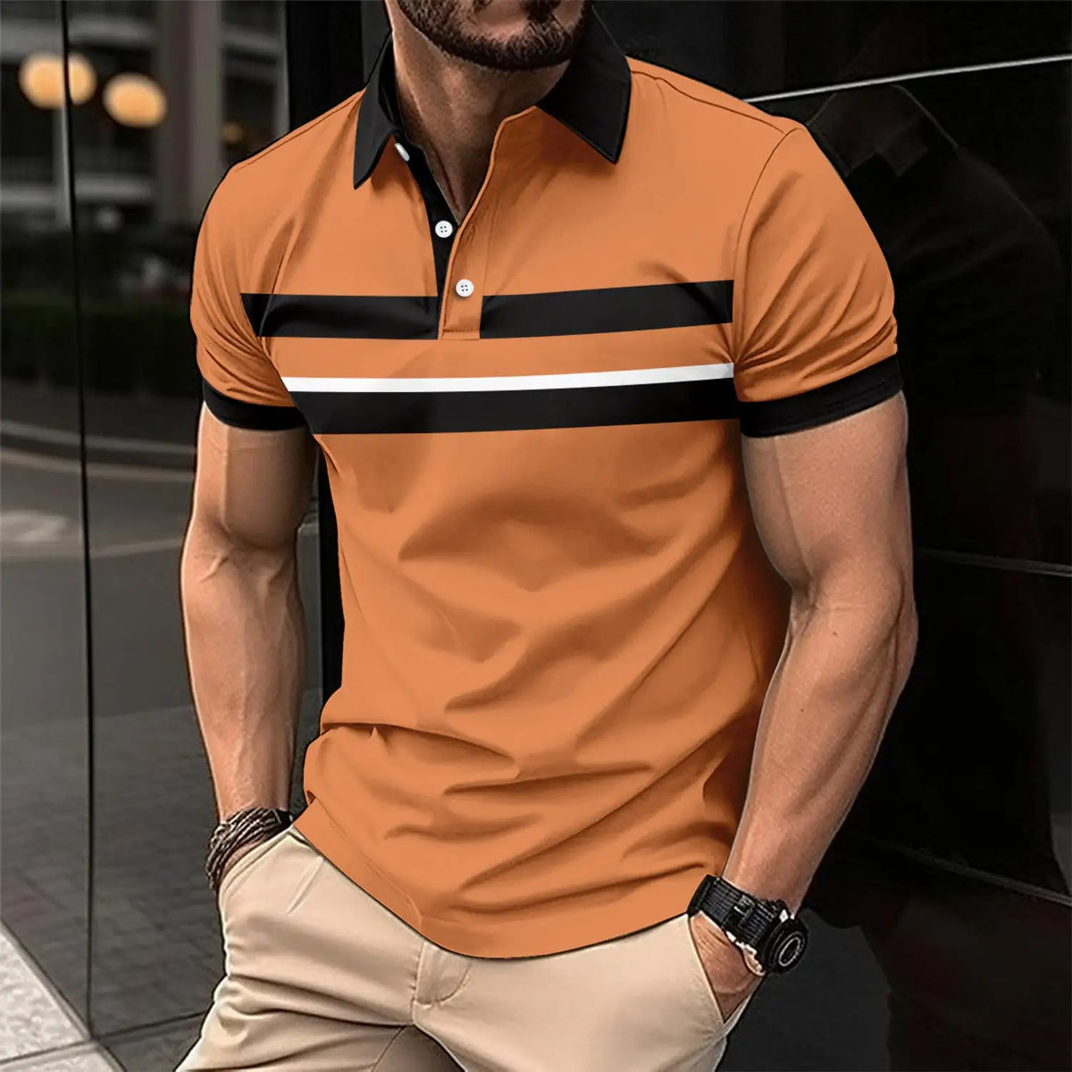 Polo de cuello informal para hombre