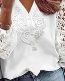 Camisa blanca Blusa de encaje